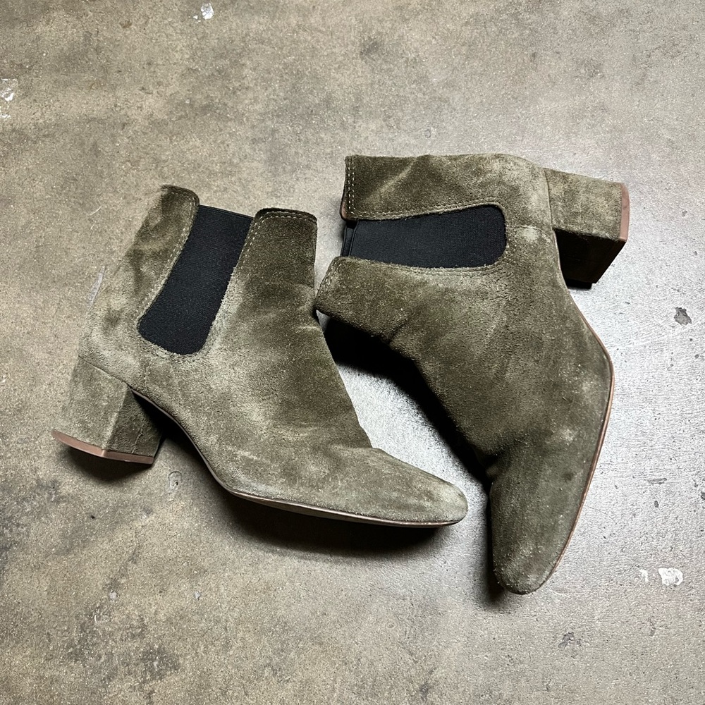 Madewell Green Suede Booties (7.5)